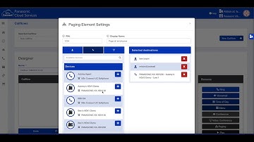 NSv Connect Panasonic Cloud Services: Paging Setup