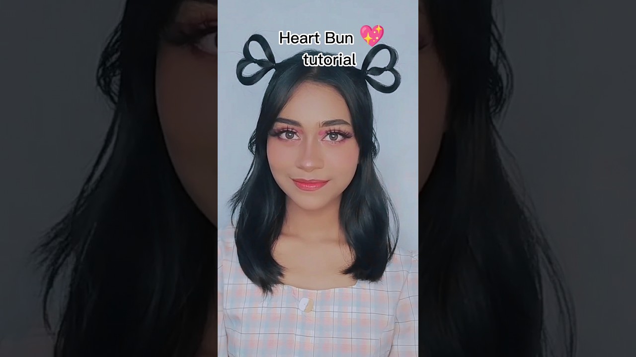Heart Bun hairstyle Tutorial 🫶 #easyhairstyle #youtubeshorts #hairstyle