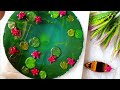 DIY Lotus Pond Resin Art with Miniature Boat |Wall Hanging Craft Idea|Home Decor Tutorial StepByStep
