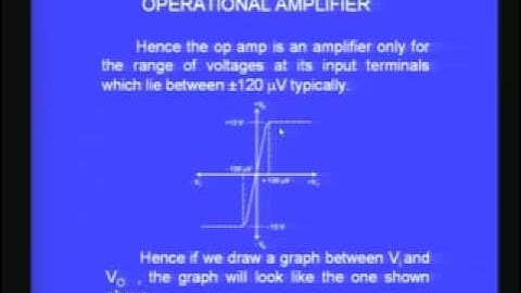Lecture - 29 Characteristics of Operation Amplifier