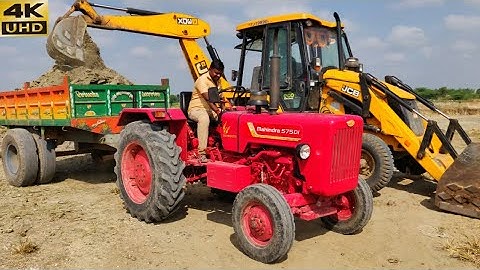 Mahindra 575 Di powerplus tractor with full load trolley pulling out failed | JCB 3DX machine | CFV