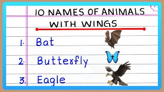 10 Names of Animals with Wings