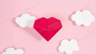 Origami Heart. Stop motion animation.