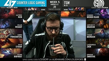 CLG vs TSM - 2019 LCS Summer Week 5 Day 2 - Team SoloMid vs Counter Logic Gaming