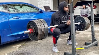 505 lbs x 5 Zercher Squat Beltless (229 Kg)