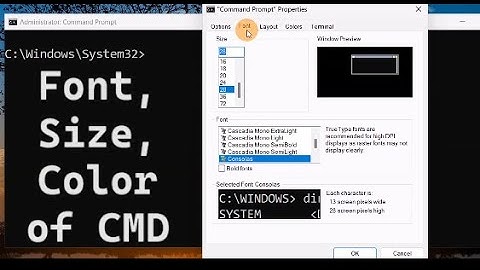 how to change the font, size, color of the command prompt