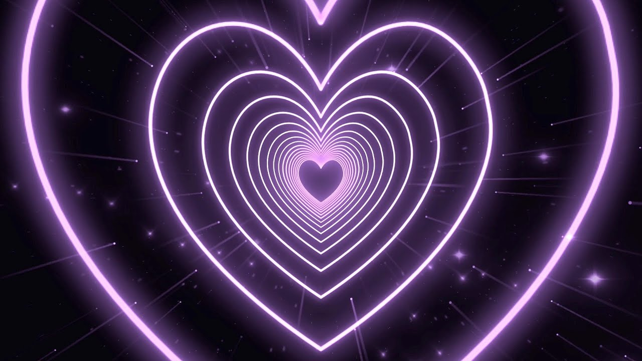 Pastel Purple Heart Background????Tunnel Background Video Loop | Animated Background 10 Hours