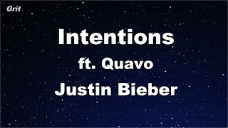 Karaoke♬ Intentions ft. Quavo - Justin Bieber 【No Guide Melody】 Instrumental