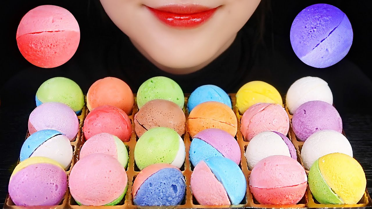EDIBLE BATH BOMBS EDIBLE BATH BOMB MUKBANG WEIRD FOOD ASMR