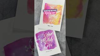 Making watercolor prints with stamps and pigments #mixedmediaart #artjournal