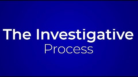 Masterchek Investigations In-Class Discussion: The Investigative Process