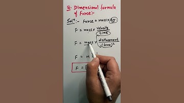 dimensional formula of force || force dimensional formula || #ForceDimensionDerivation #mncphysics