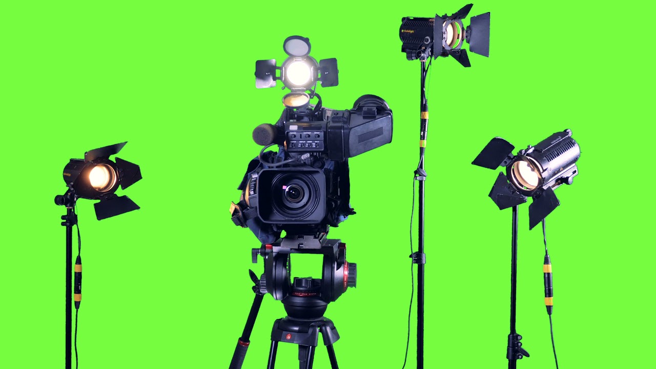 Green Screen | Chroma Key | professional studio spotlights and a ...