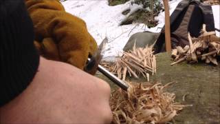 One stick fire challenge with oak