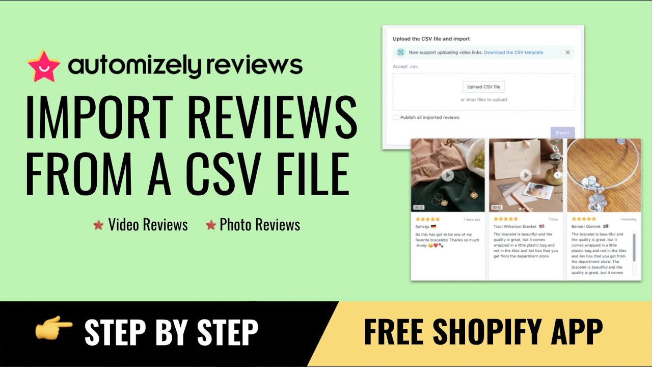 Automizely Reviews - Import reviews from a CSV file - YouTube