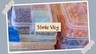 Studio Vlog #2: ♡ Mini Beads Haul | Organizing Stocks (Clay Earrings) | Small Handmade Business ♡
