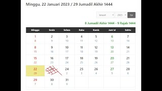 Bulan Rajab Tahun 2023 1444H