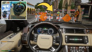 GTA 5 – Luxury Private Taxi Job with Range Rover Vogue | Realistic Steering Wheel Gameplay screenshot 2