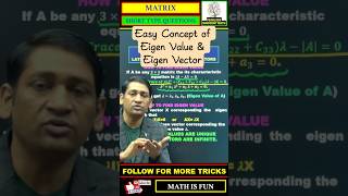 🔥Eigen Value and Eigen Vector🔥#engineeringmaths #matrix #gatemaths #netexam #aktu #linearalgebra