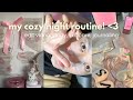 my cozy night routine 🎧💗 study, skincare, journaling, gurwm.