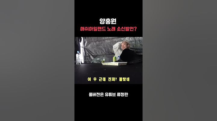양홍원, 애쉬아일랜드 노래 소신발언?