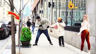 The man punched the Bushman prank. It was unexpected!