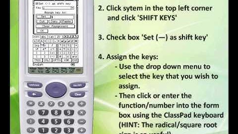 How to configure the SHIFT key on the Casio ClassPad