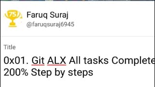 0x01. Git ALX All tasks Complete 200% Step by steps