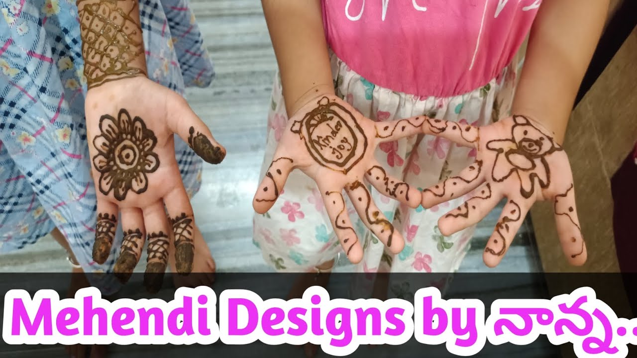 Mehendhi designs for kids by నాన్న..🥰🥰@SahasraShreshta