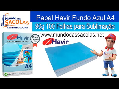 Papel Havir Fundo Azul A4 90g 100 Folhas para Sublimação
