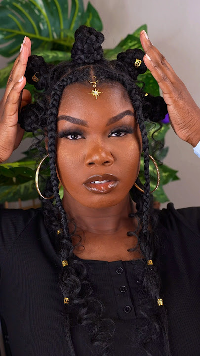 Bantu Knots With Braiding Hair Inspiration #bantuknots #braidinghair #naturalhair