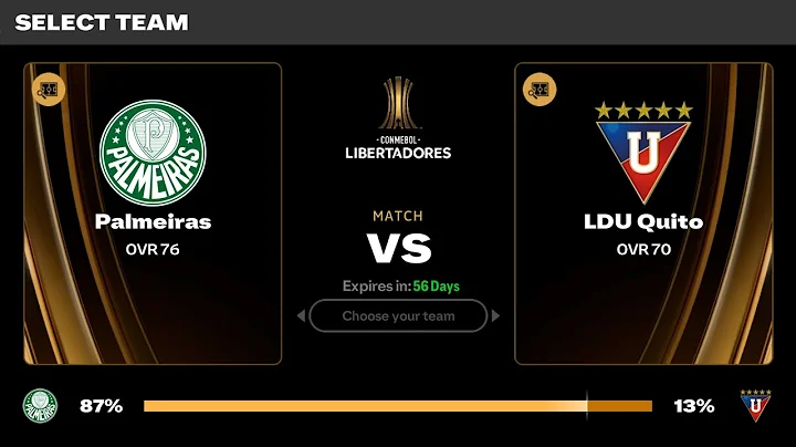 Palmeiras vs. LDU Quito. Semifinals Match 1 Copa Libertadores. FC Mobile 