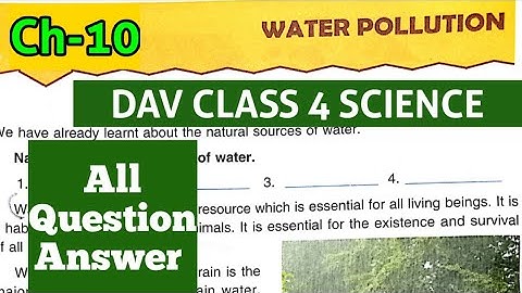 Water Pollution DAV Class 4 Science Chapter 10 All Question Answer||Complete Solution||ADARSH 999