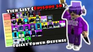 Roblox Toilet Tower Defense Tier List ! 