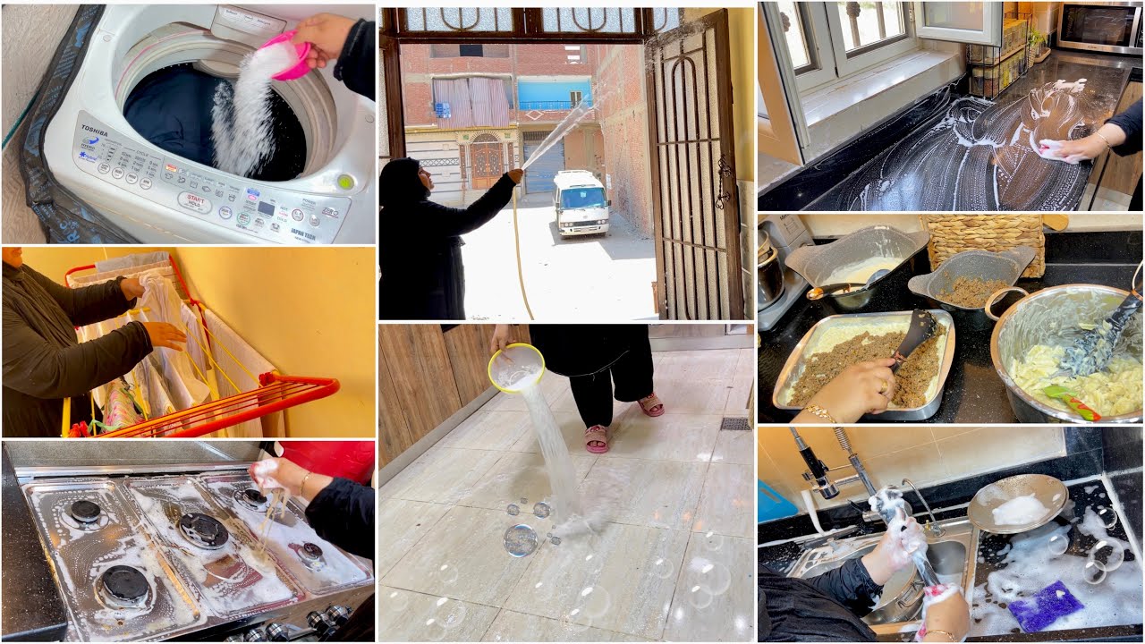 روتين تنظيف البيت🧽🧹 🧼هخلي البيت والمطبخ يرجعوا يلمعوا وهملي البيت رغااااااوي🫧🫧🫧وانتعاش🌾🌺