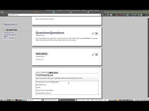 Tiddly Wiki 5 early tests