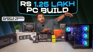 Best Rs 1.25 Lakh Gaming &amp; Editing PC Build ⚡ Ryzen 5 7600X + RX 9060 XT
