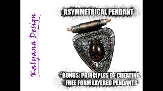 Creating an assymmetrical pendant - polymer clay tutorial @KalyanaDesignTutorials