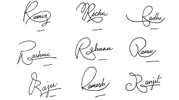 How to create R Signature | Unique Signature Alphabet R || Anup Calligraphy ||