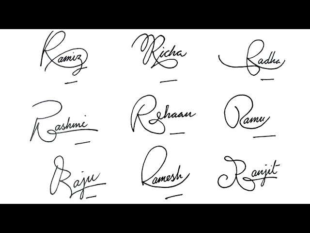 Custom Signature Letter R Calligraphy Signature Letter R