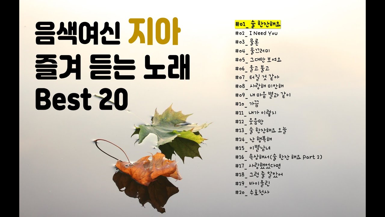 광고없이 즐겨듣는 가을이 기다려온 음색여신 지아  노래 BEST 20