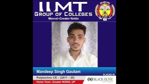 Mandeep Singh Polytechnic Diploma Students : IIMT Placement Review