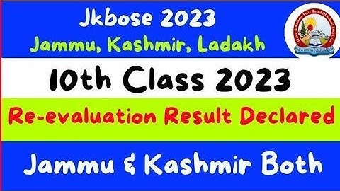 10th class Revaluation  results jkbose 2023 (Check now)
