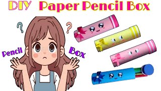 How to make a paper pencil box/ Paper pencil box/ School craft/ Easy Origami box tutorial