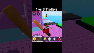 1 Vs 3 Trollers In Roblox Lucky Block Tower