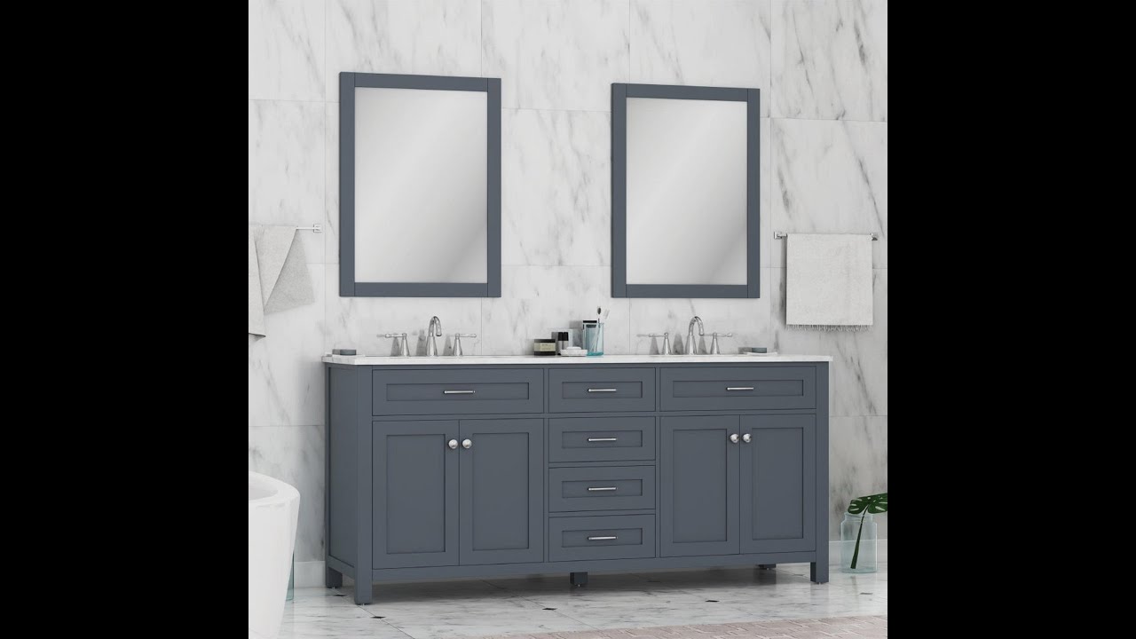 Alya Bath Norwalk 72 Inch Bathroom Vanity in Gray YouTube