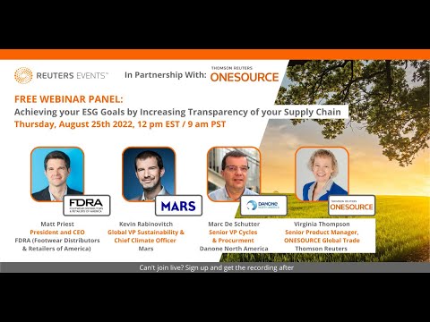 Webinar: Achieving your ESG Goals by Increasing Transparency of your Supply Chain
