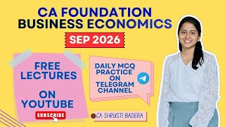 CA Foundation Economics Free Batch - Class 0 | September 2026 🔥