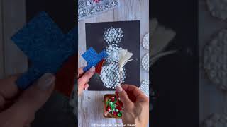 Bubble Wrap #snowman  ☃️ Printing Toddler Friendly #craft #kidscraft #kids #homeschool #crafts