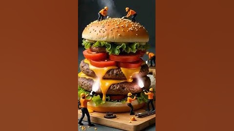 Tiny Construction Workers Building An Enormous Burger 2025 | NeuroSnap AI | AI Short Video |
